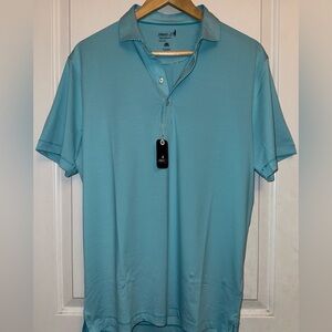 johnnie-O NWT "Lyndon" Performance Polo in Grotto Stripes